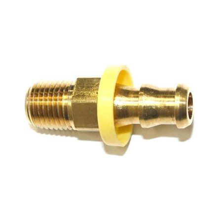 INTERSTATE PNEUMATICS Easy Lock Brass Hose Fittings, Connectors, 3/8 Inch Push-Lock Barb x 1/4 Inch Male NPT End FL146